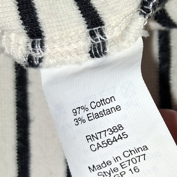 EUC J Crew Size Large Black & White Striped 3/4 Length Sleeve Dress!! - Picture 8 of 12